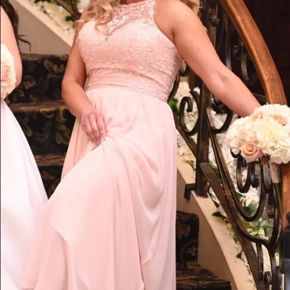 Mori Lee Dresses | Morilee Dress Floor Length in Blush; Wore Once for A Wedding. Size 10 | Color: Pink | Size: 10